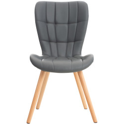 Lot de 2 chaises Elda simili cuir gris
