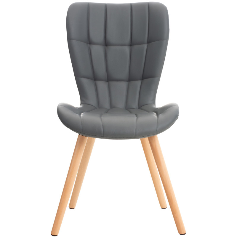 Lot de 2 chaises Elda simili cuir gris