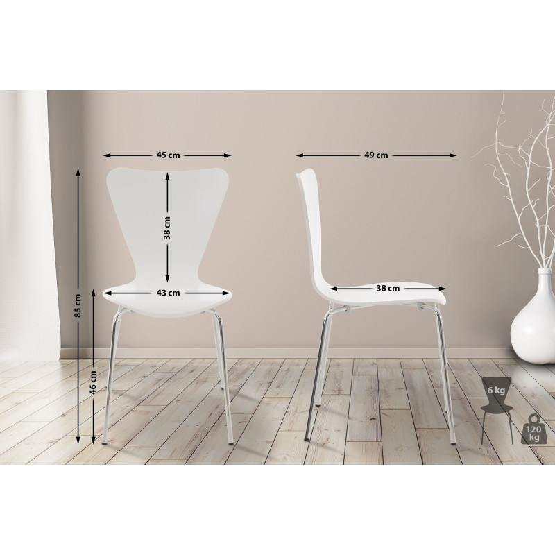 Set 2 Sedie Impilabili Calisto bianco