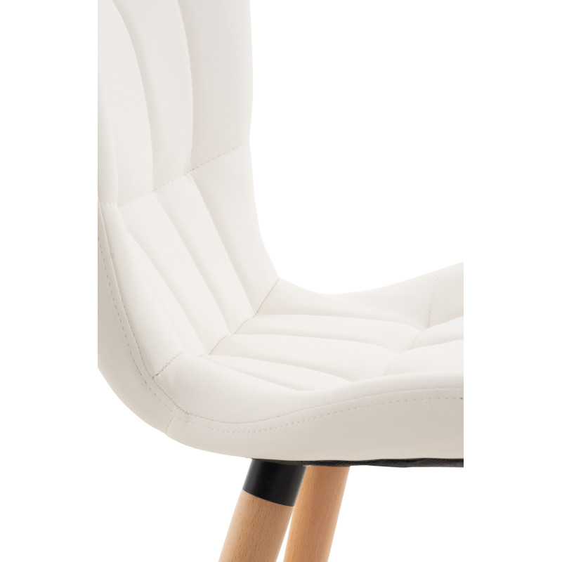 Lot de 2 chaises Elda simili cuir blanc