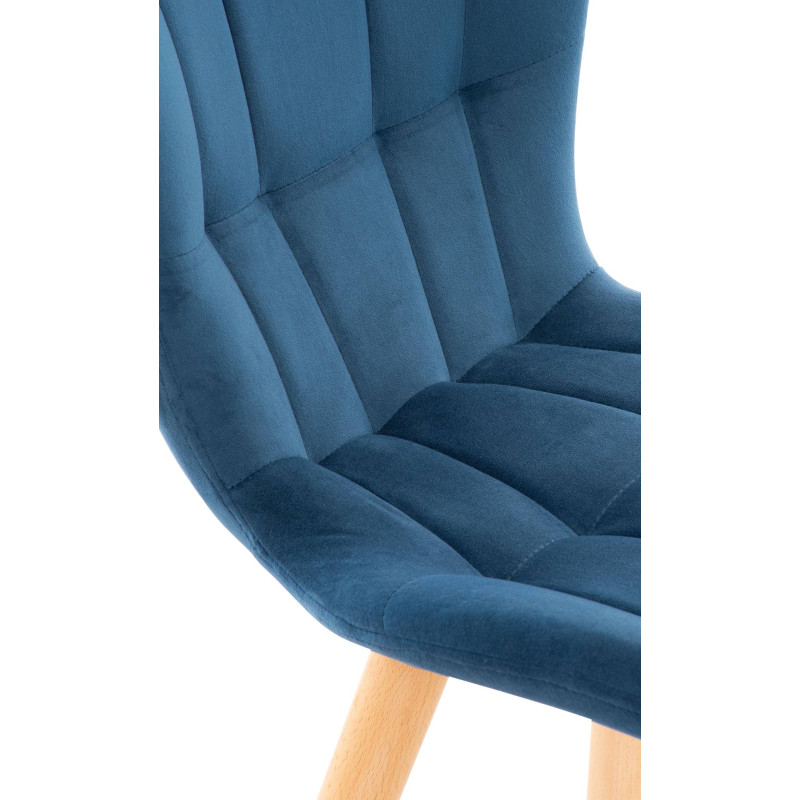 Lot de 2 chaises Elda velours bleu