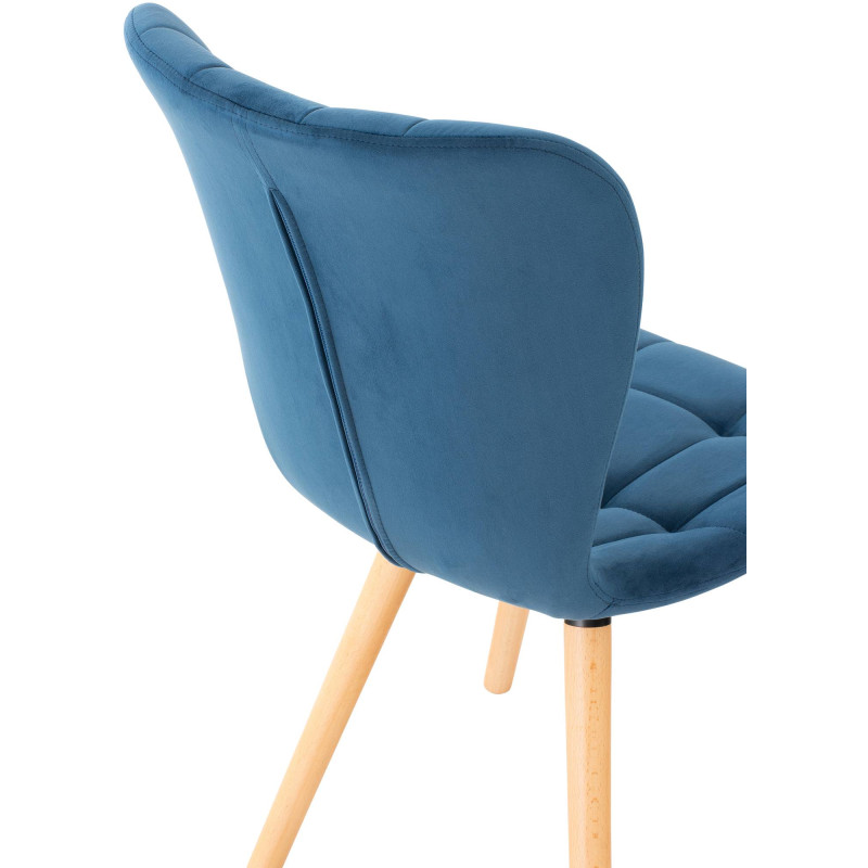 Lot de 2 chaises Elda velours bleu
