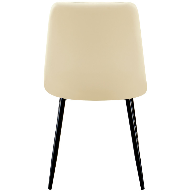 Lot de 4 chaises de salle à manger Antibes simili cuir crème