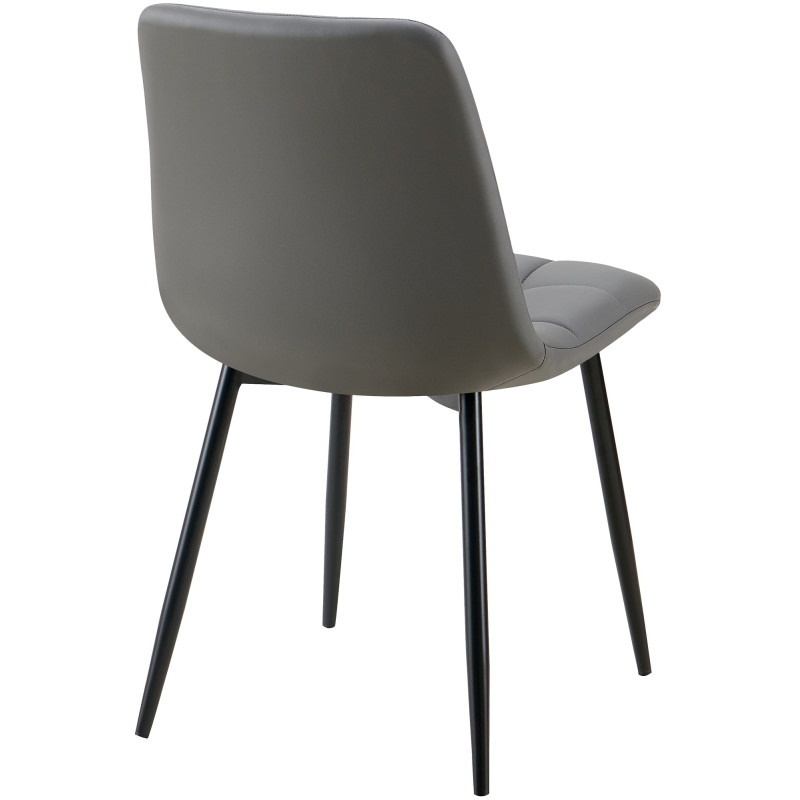 Lot de 4 chaises de salle à manger Antibes simili cuir gris foncé