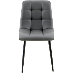 Lot de 4 chaises de salle à manger Antibes simili cuir gris foncé