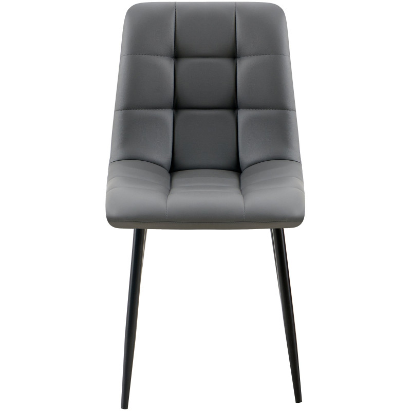 Lot de 4 chaises de salle à manger Antibes simili cuir gris foncé