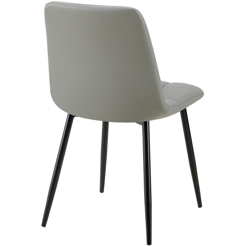 Lot de 4 chaises de salle à manger Antibes simili cuir gris clair