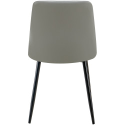 Lot de 4 chaises de salle à manger Antibes simili cuir gris clair