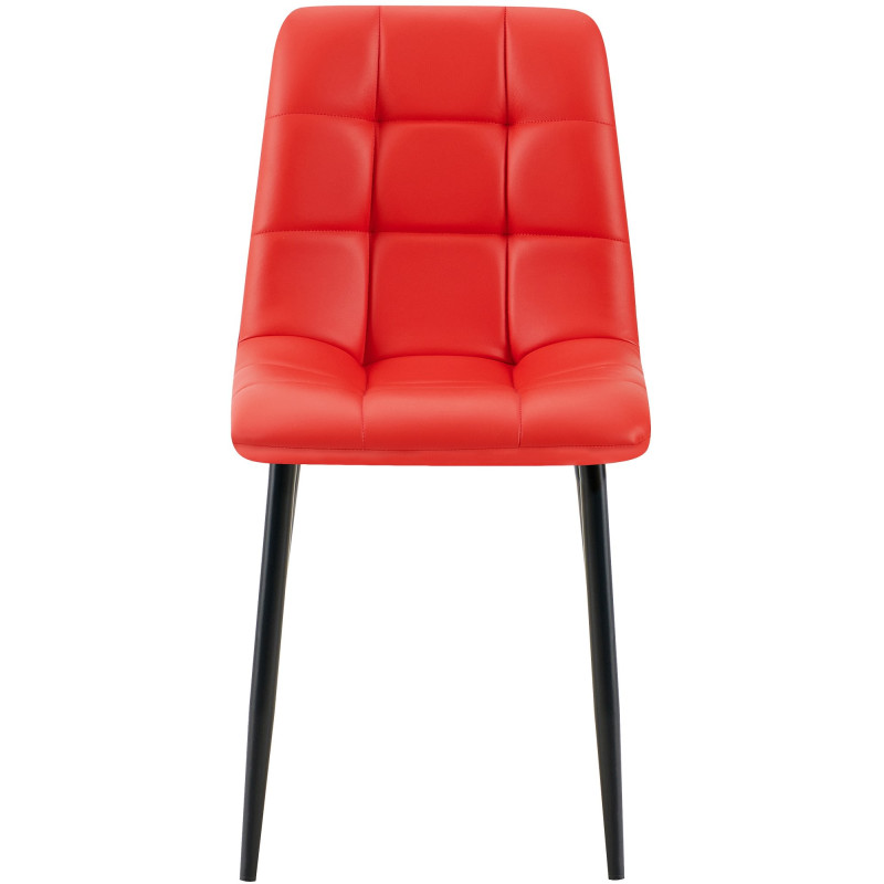 Lot de 4 chaises de salle à manger Antibes simili cuir rouge