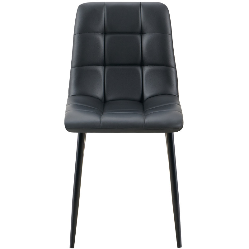 Lot de 4 chaises de salle à manger Antibes simili cuir noir