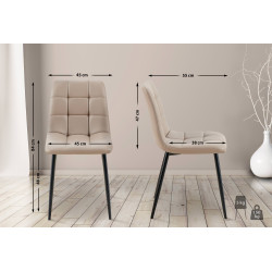 Lot de 4 chaises de salle à manger Antibes simili cuir taupe