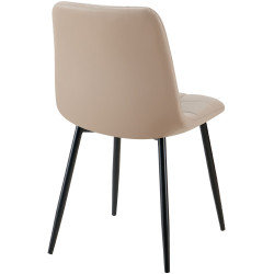 Lot de 4 chaises de salle à manger Antibes simili cuir taupe