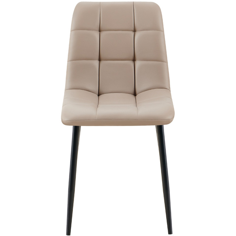 Lot de 4 chaises de salle à manger Antibes simili cuir taupe