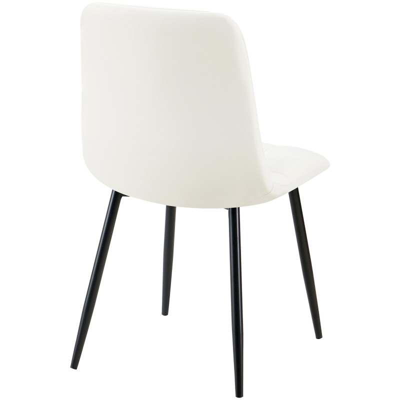 Lot de 4 chaises de salle à manger Antibes simili cuir blanc