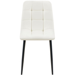 Lot de 4 chaises de salle à manger Antibes simili cuir blanc