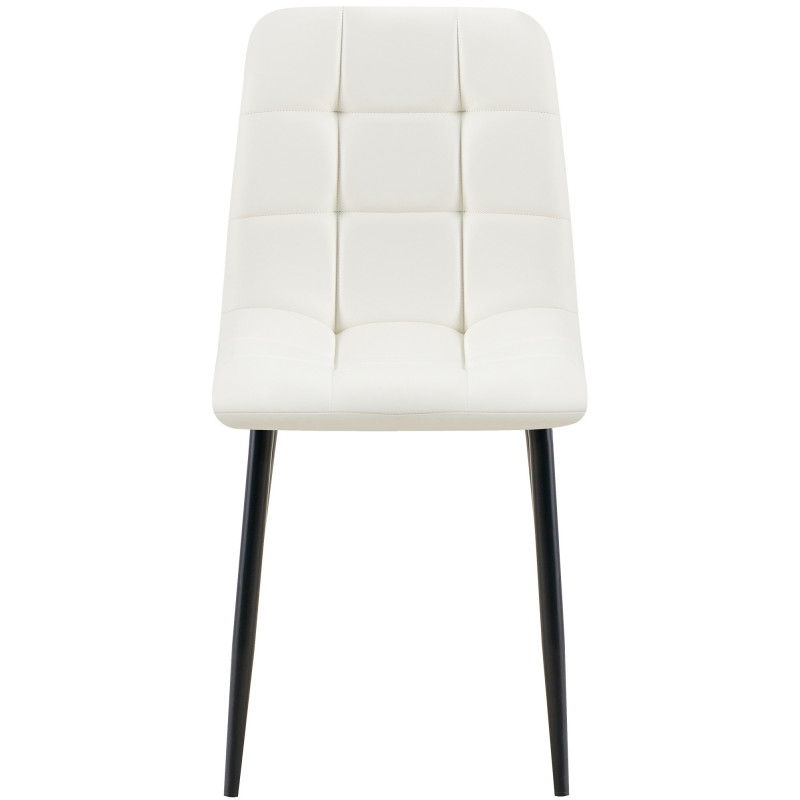 Lot de 4 chaises de salle à manger Antibes simili cuir blanc