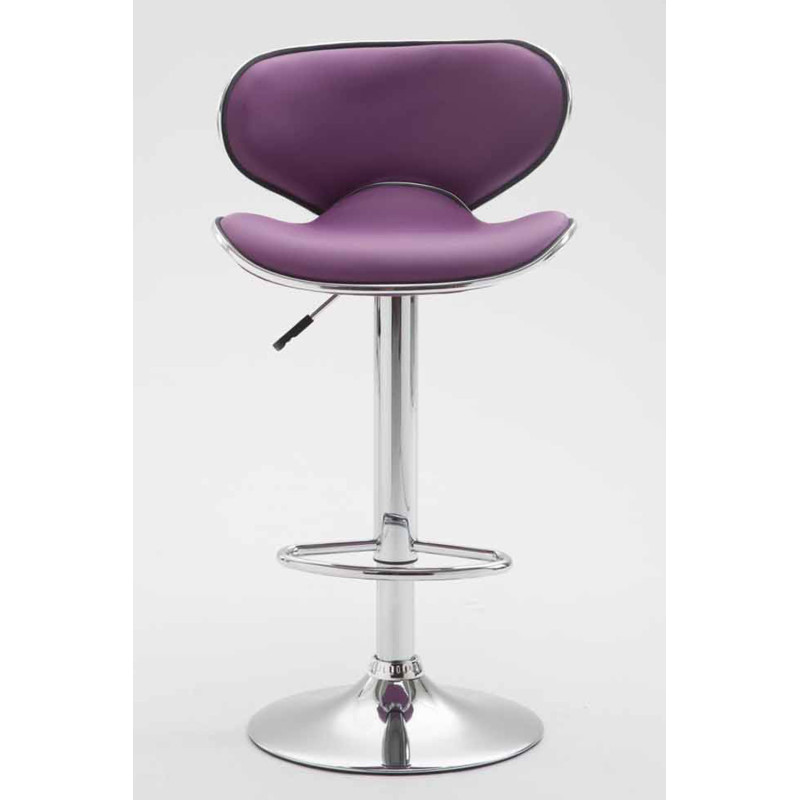 Lot de 2 tabourets de bar Las Vegas V2 simili cuir chromé violet
