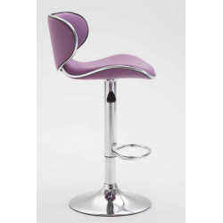Lot de 2 tabourets de bar Las Vegas V2 simili cuir chromé violet