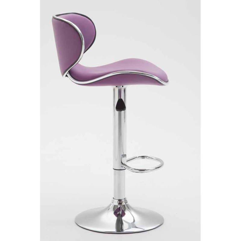 Lot de 2 tabourets de bar Las Vegas V2 simili cuir chromé violet