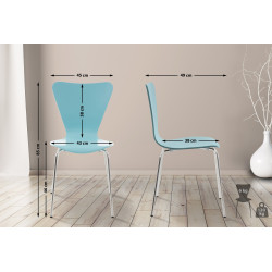 Lot de 4 chaises visiteurs Calisto bleu clair