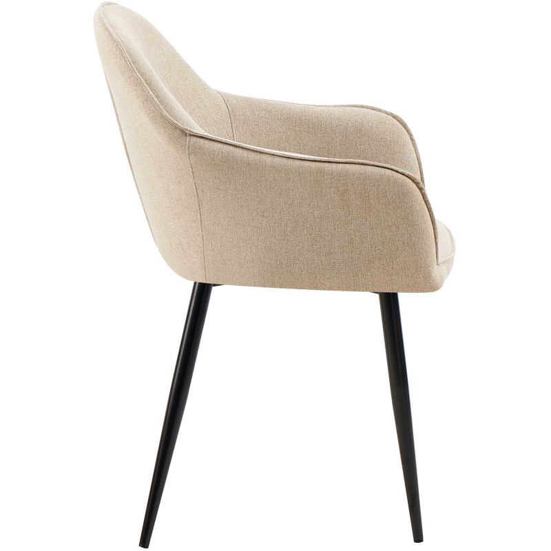 Lot de 2 chaises de salle à manger tissu Boise taupe