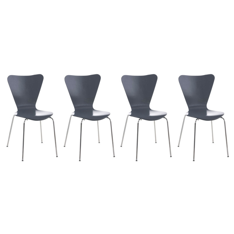 Ensemble de 4 chaises visiteurs Calisto gris