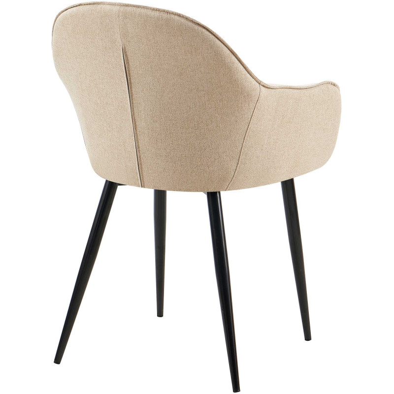 Lot de 2 chaises de salle à manger tissu Boise taupe