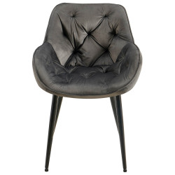 Lot de 2 chaises Tanna velours anthracite