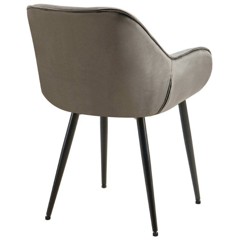 Lot de 2 chaises Tanna velours anthracite