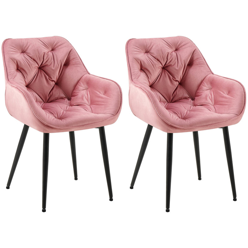 Lot de 2 chaises Tanna velours rose