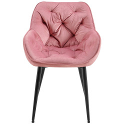 Lot de 2 chaises Tanna velours rose