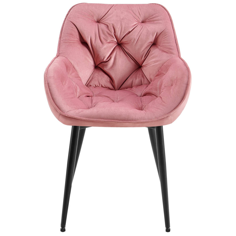 Lot de 2 chaises Tanna velours rose