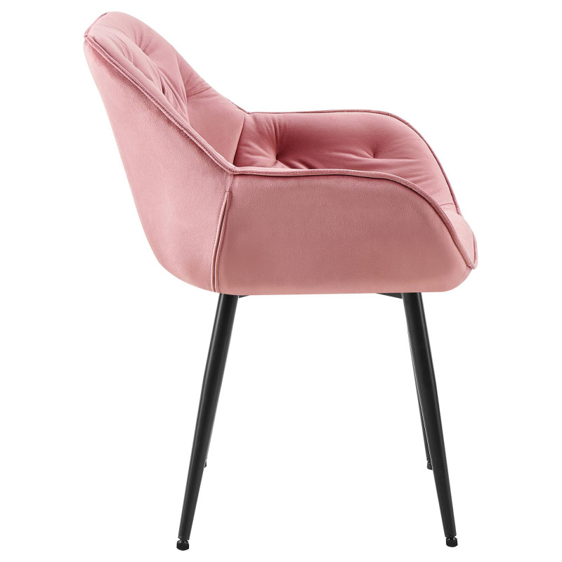 Lot de 2 chaises Tanna velours rose