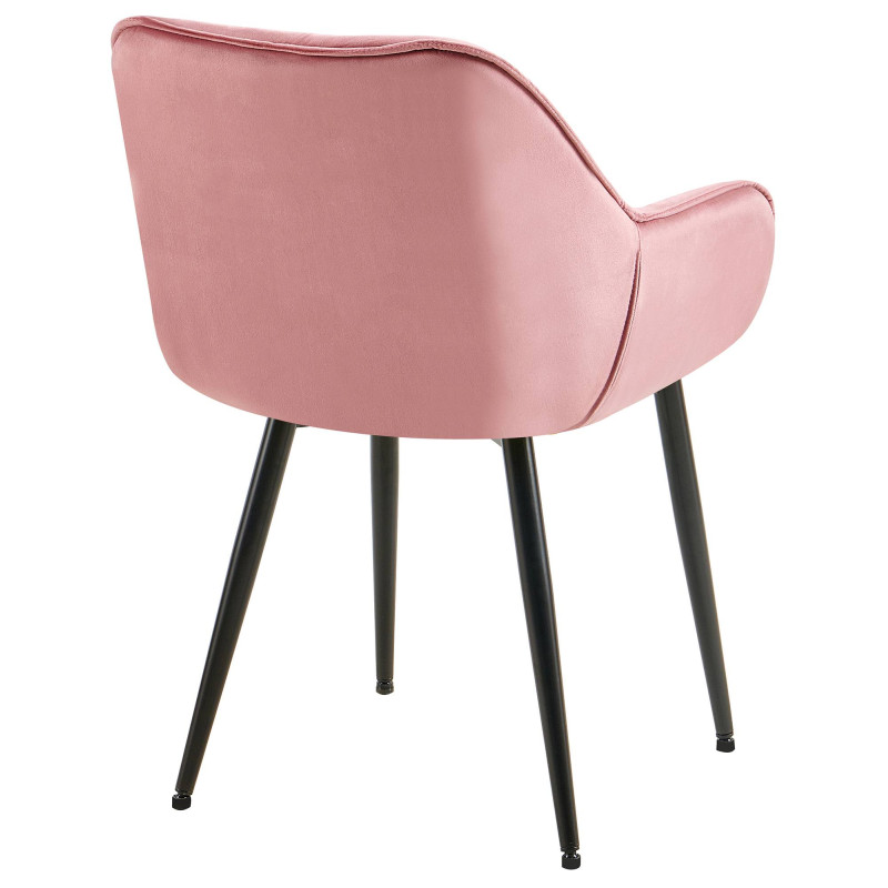 Lot de 2 chaises Tanna velours rose