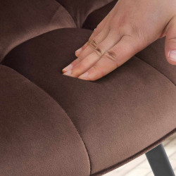 Chaise de salle à manger en velours Jordi brun