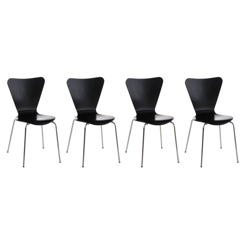 Ensemble de 4 chaises visiteurs Calisto noires