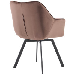 Chaise de salle à manger en velours Jordi brun