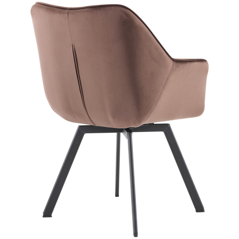 Chaise de salle à manger en velours Jordi brun