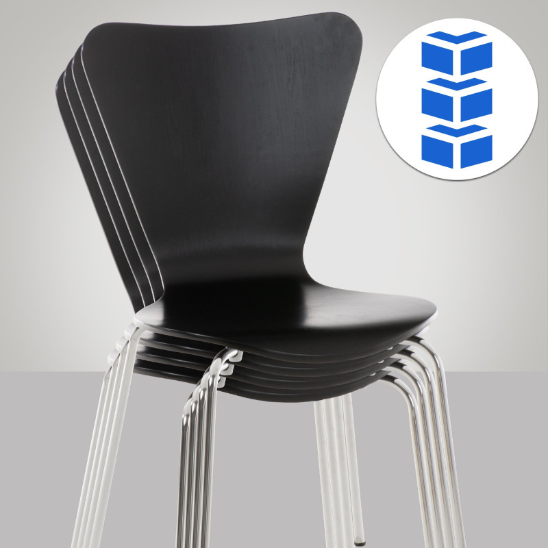 Ensemble de 4 chaises visiteurs Calisto noires