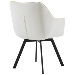 Chaise de salle à manger en velours Jordi crème