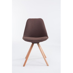 Chaise visiteur Toulouse tissu Natura ronde marron