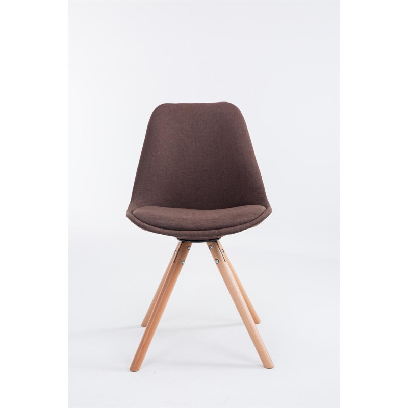 Chaise visiteur ronde en tissu Toulouse Natura marron