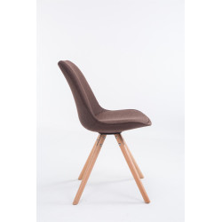 Chaise visiteur ronde en tissu Toulouse Natura marron