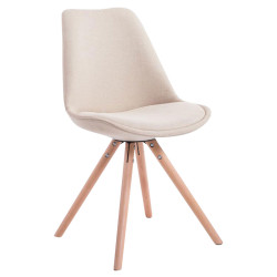 Chaise visiteur ronde en tissu Toulouse Natura cr?me