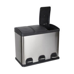 Poubelle recyclage Confortime Acier inoxydable 45 L