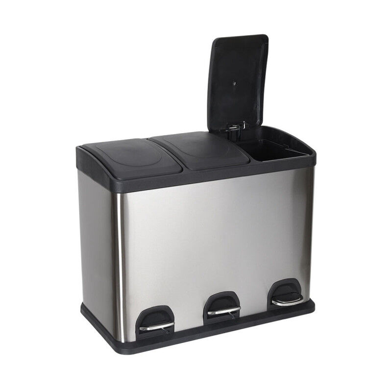 Poubelle recyclage Confortime Acier inoxydable 45 L