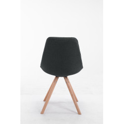 Chaise visiteur ronde en tissu Toulouse Natura gris fonc?