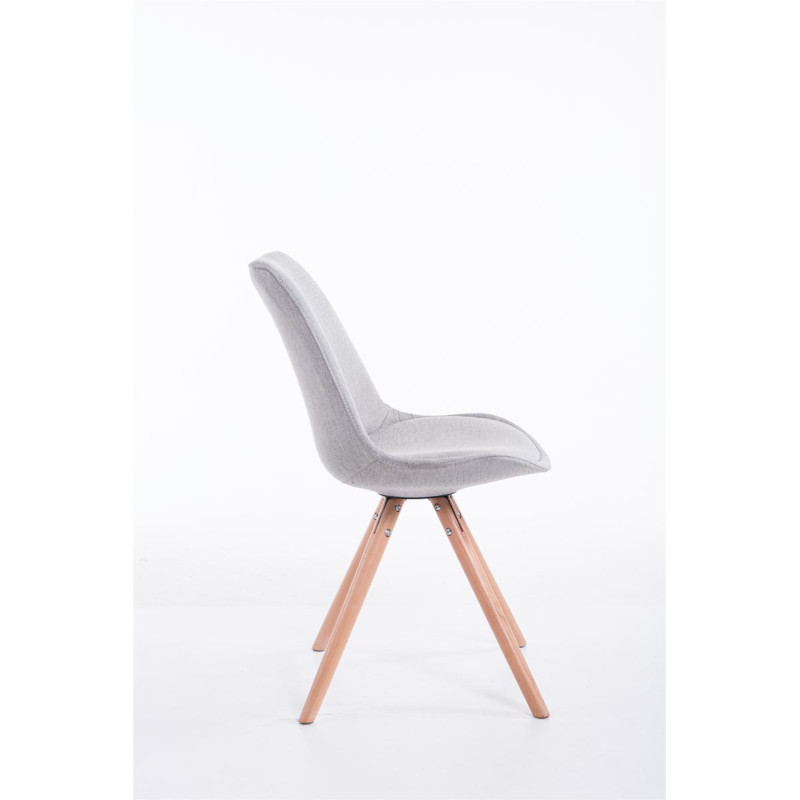 Chaise visiteur ronde en tissu Toulouse Natura gris