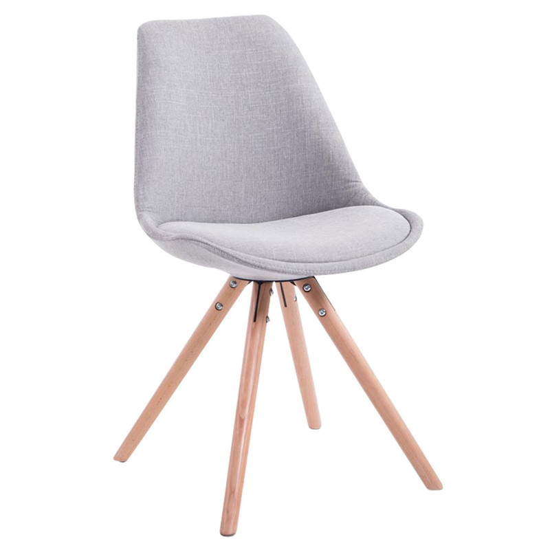 Chaise visiteur ronde en tissu Toulouse Natura gris
