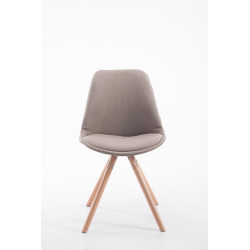 Chaise visiteur Toulouse tissu Natura ronde taupe